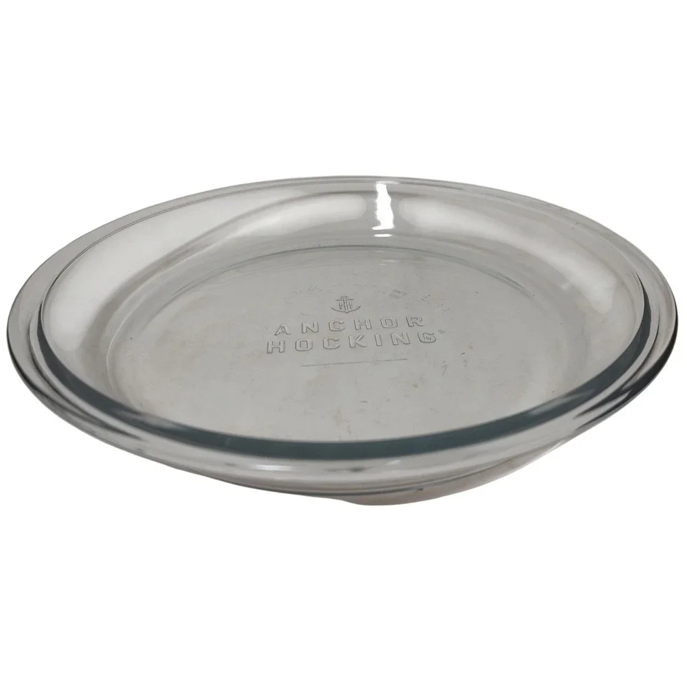 Anchor Hocking Glass Pie‎ Plate Dish Nine Inch .75 Quart Made In USA Vintage